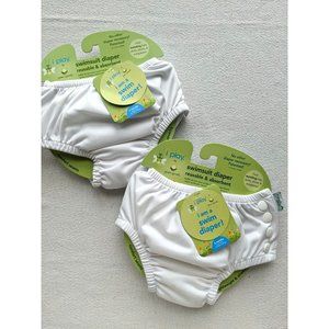 2 Lot I PLAY Reusable Swim Diaper 6M UPF 50 Pull Up Absorbent Sustainable‎ Snaps